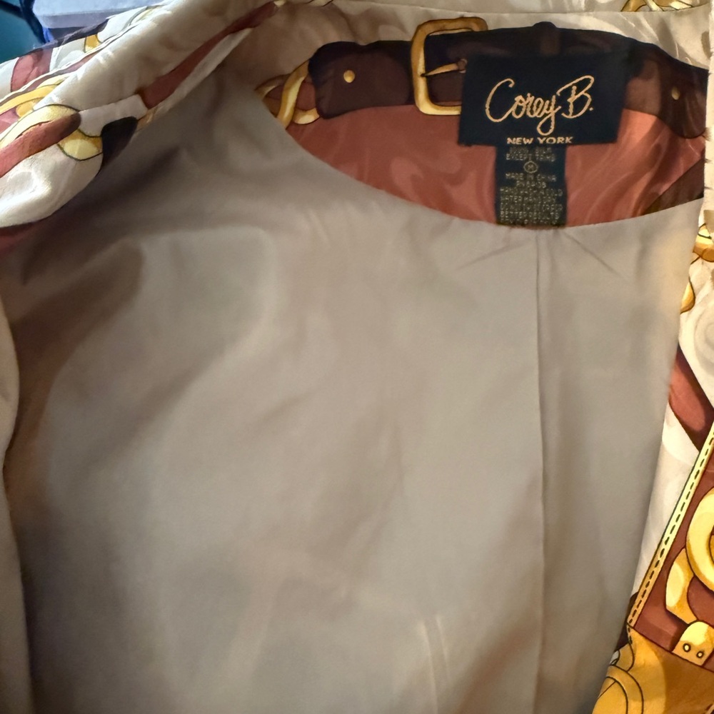 Vintage Coery B New York Silk Chain Print Jacket – Equestrian Style - Picture 12 of 12
